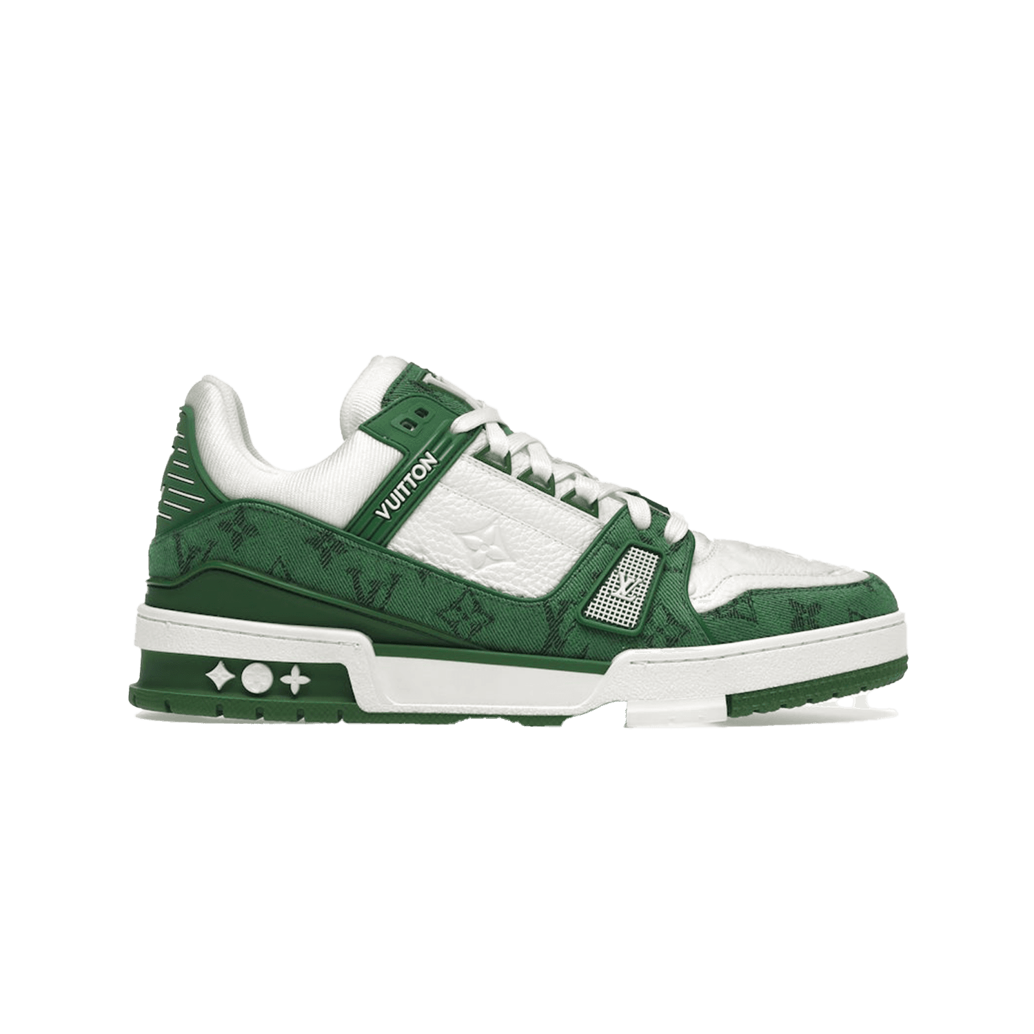 Louis Vuitton Trainer Green Monogram Denim White Men's