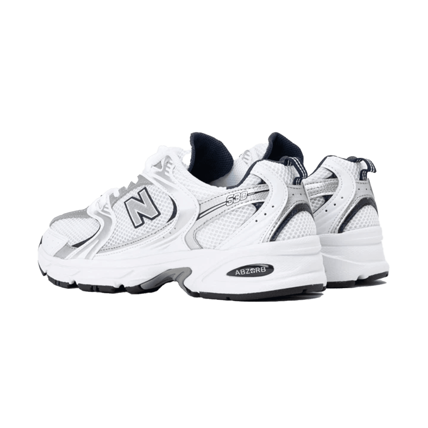 New Balance 530 White Silver Navy — 3